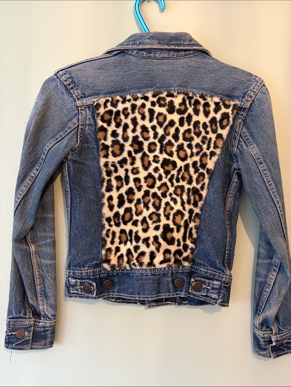 Vintage Denim Jacket with Faux Fur Back